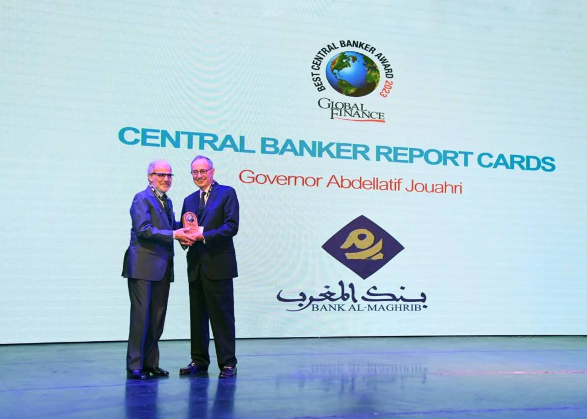 Cérémonie de remise du prix "Central Banker Report Cards 2023" à Marrakech. 