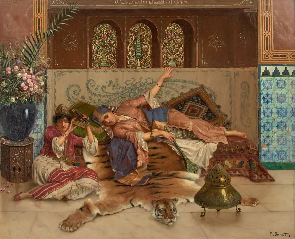 L’huile sur toile de Rudolf Ernst «La mélodie»