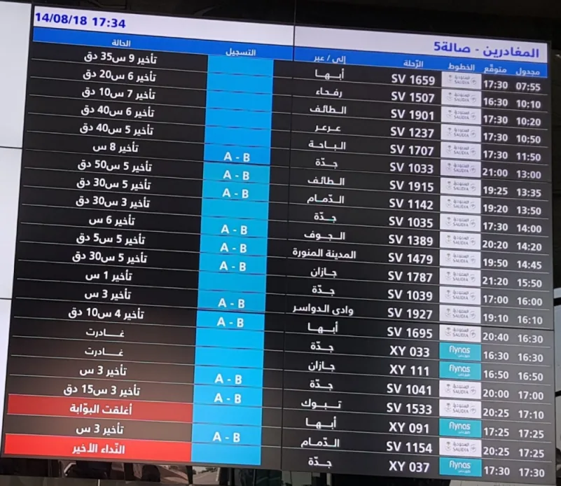 الطيران تحقق في تعطل أنظمة الرحلات في الخطوط السعودية