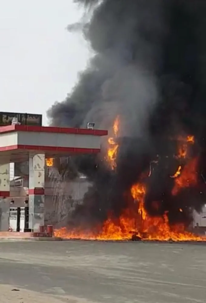 حريق بمحطة بنزين في راشدية مكة.. ولا اصابات