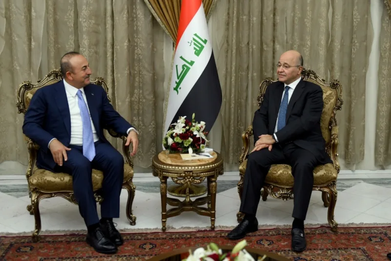 الرئيس العراقي يلتقي وزير الخارجية التركي