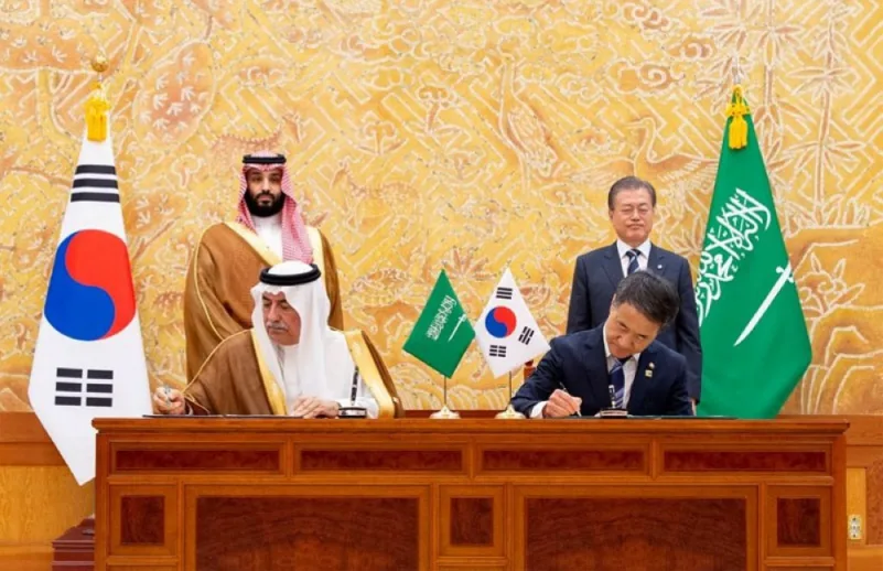 الرئيس الكوري وولي العهد يشهدان التوقيع على مذكرات تفاهم وتعاون وبرنامج بين الحكومتين