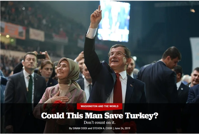 مجلة "بوليتيكو": هل يمكن لداود أوغلو أن ينقذ تركيا؟