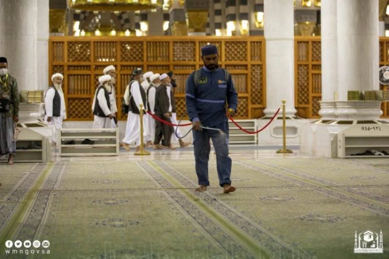 "شؤون المسجد النبوي" تكثف جهودها  لاستقبال المصلين في يوم الجمعة
