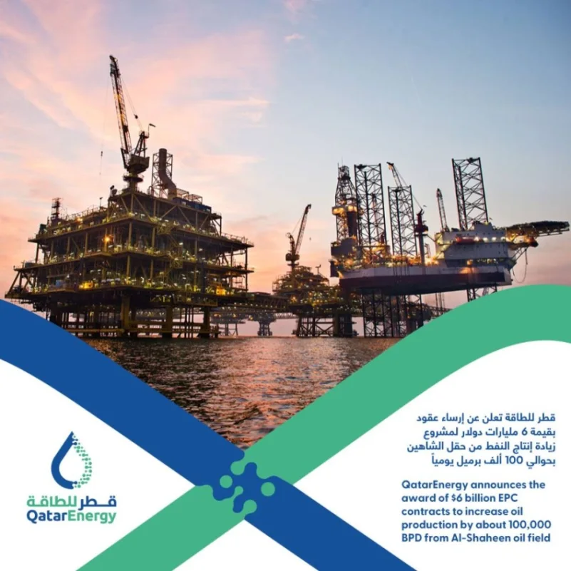 6 مليارات دولار لزيادة إنتاج النفط من حقل "الشاهين" في قطر