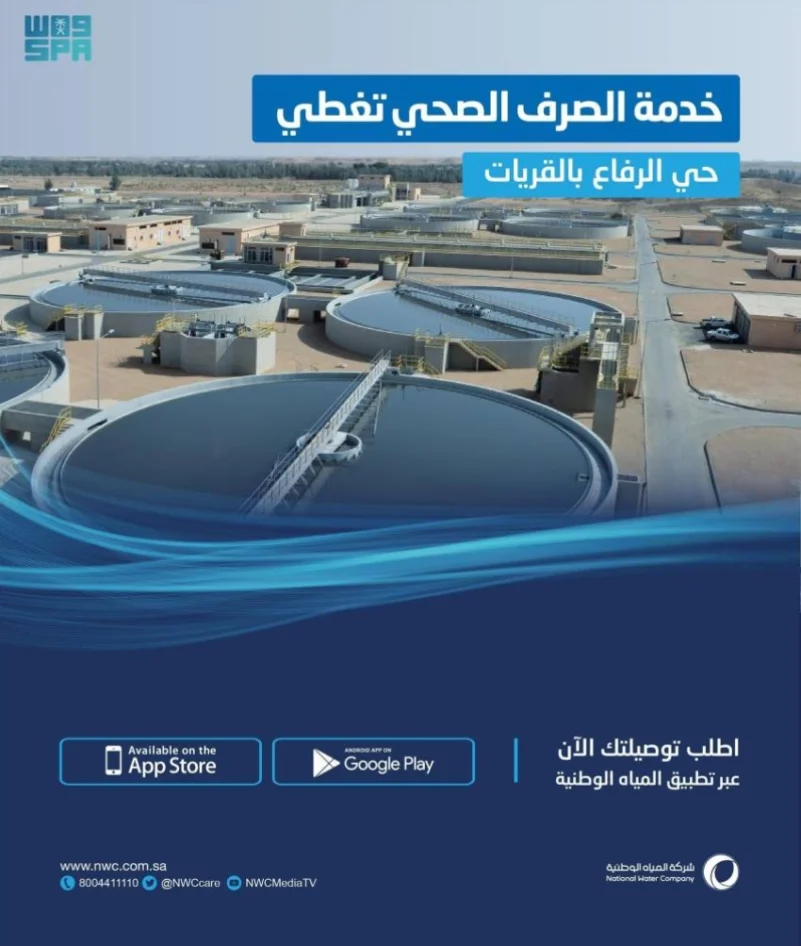 "المياه الوطنية": الانتهاء من تنفيذ شبكات الصرف الصحي بحي الرفاع في محافظة القريات
