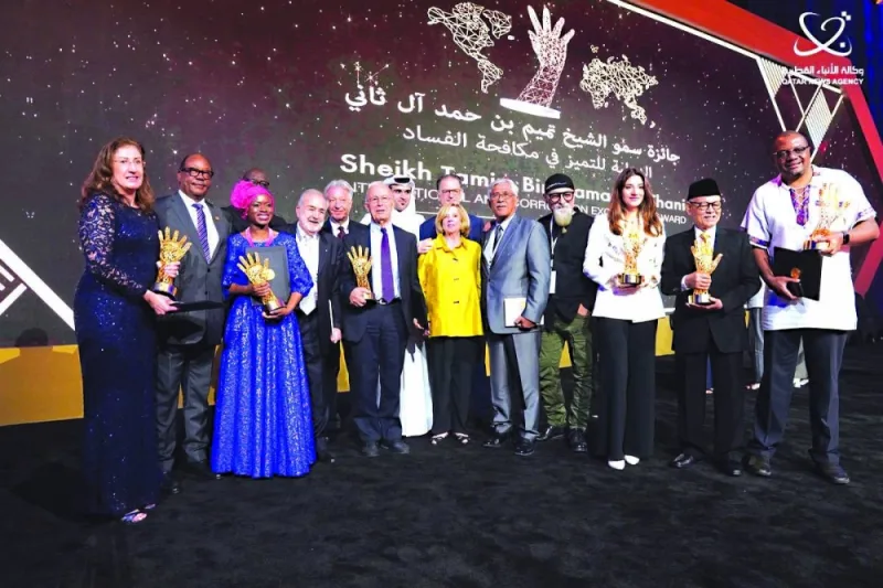 Winners of international anti-corruption excellence award in a group photo.