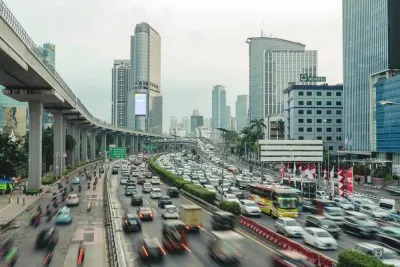 Heavy traffic on highways at Tegal Parang, South Jakarta. Indonesian bonds have outperformed most of their emerging Asian peers in 2022 and a number of investors are betting that will be the case for next year too.