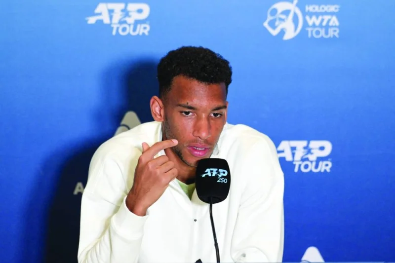 Canada&#039;s Felix Auger-Aliassime attends a press conference ahead of the ATP Adelaide International tournament in Adelaide yesterday. (AFP)