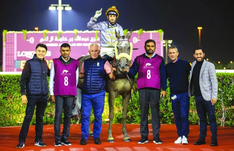 Connections of Meethag celebrate after the victory.