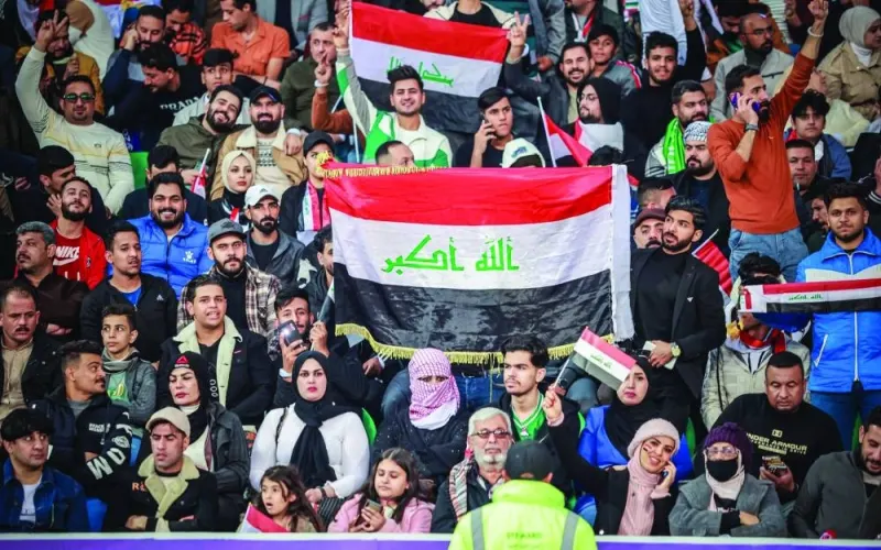 A crowd of 65,000 fans turned out for Iraq’s match against Oman at the Basra International Stadium on Friday.