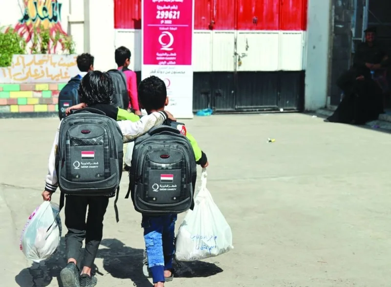 Distribution of school bags among students.