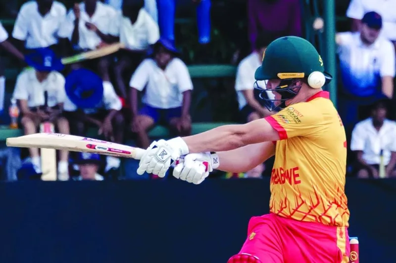 Zimbabwe’s Gary Ballance plays a shot during the first T20I against Ireland at the Harare Sports Club in Harare yesterday. (AFP)