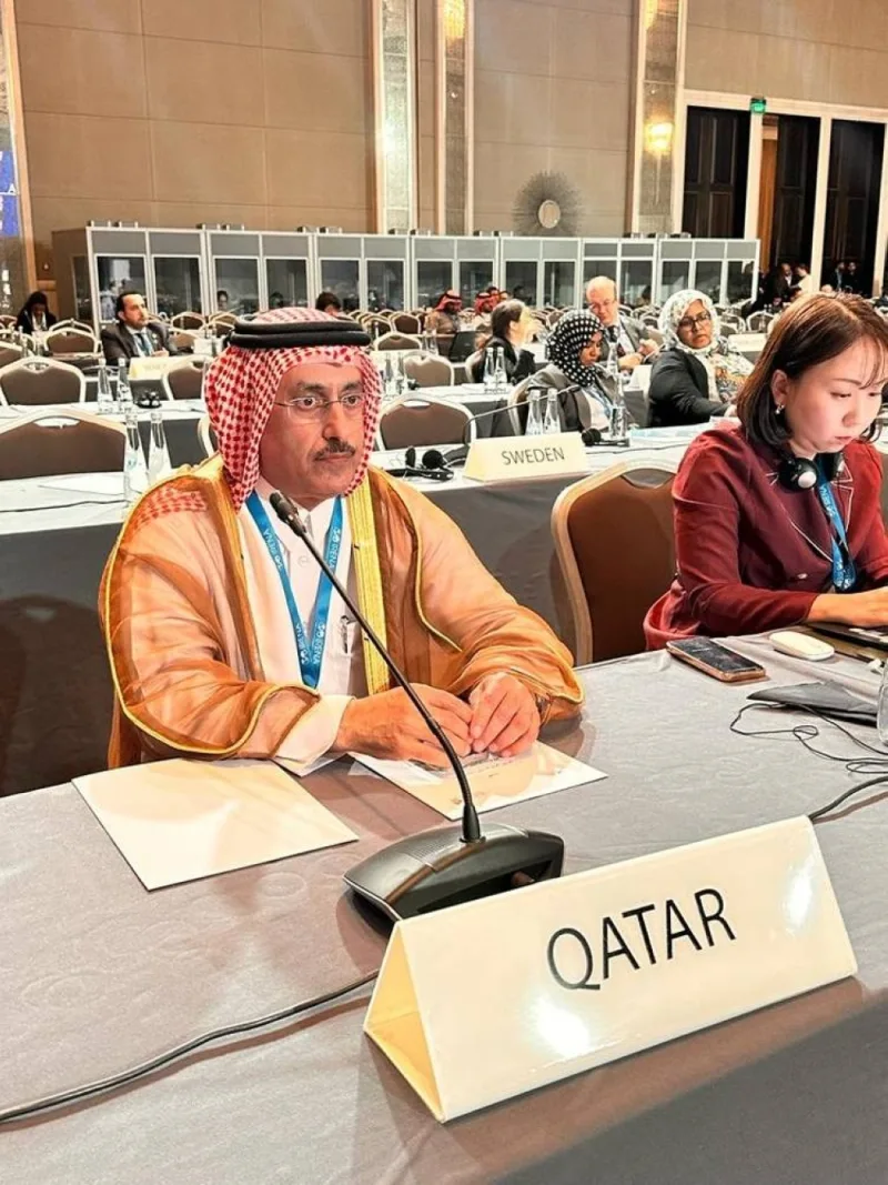 Shura Council member HE Eng Ahmad bin Hitmi al-Hitmi speaking at the plenary session of the 13th Assembly of the International Renewable Energy Agency (IRENA) in Abu Dhabi Saturday.