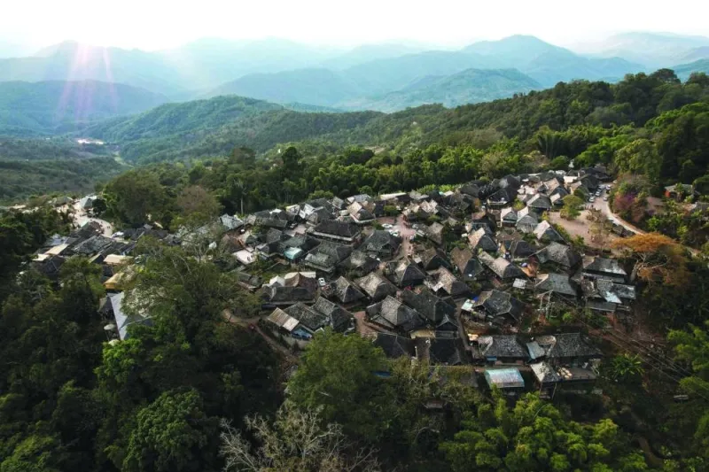 An ethnic Blang Wengji village in Jingmai mountain, in Pu’er City in southwest China’s Yunnan Province. Covid-19 swept swiftly through remote villages in the rugged mountains of southern China last month, but the wave now appears to have subsided - supporting expert theories the disease was spreading even while hardline restrictions were in place. 