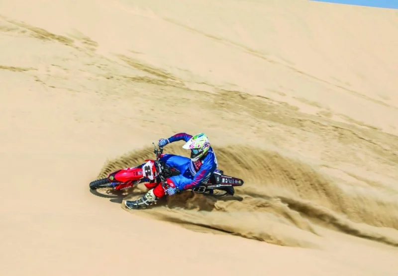 South Africa’s Michael Anderson in action during the opening round of the Qatar Off Road Championship at the Sealine region on Friday.