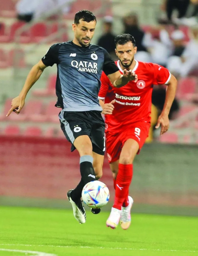 Action from Al Sadd's QNB Stars League match against Al Arabi in Doha yesterday. Al Sadd won 2-0.