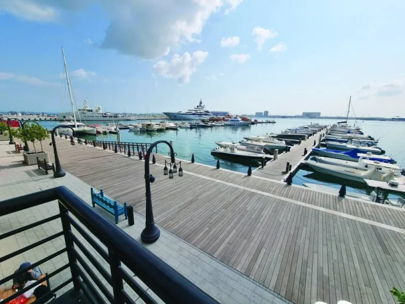 The upper deck of the Box Park offers a panoramic view of the marina. PICTURE: Joey Aguilar