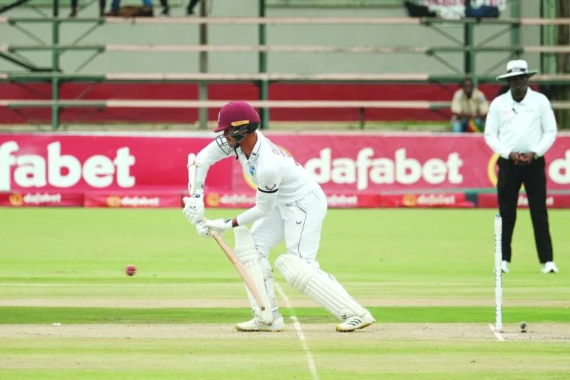 West Indies opener Tagenarine Chanderpaul in action during the first day of the first Test against Zimbabwe in Bulawayo, yesterday.
