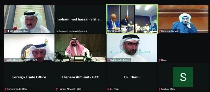 HE the Undersecretary of the Ministry of Commerce and Industry Sultan bin Rashid al-Khater participates in &#039;virtual&#039; round table meeting with WTO director-general, GCC ministers.