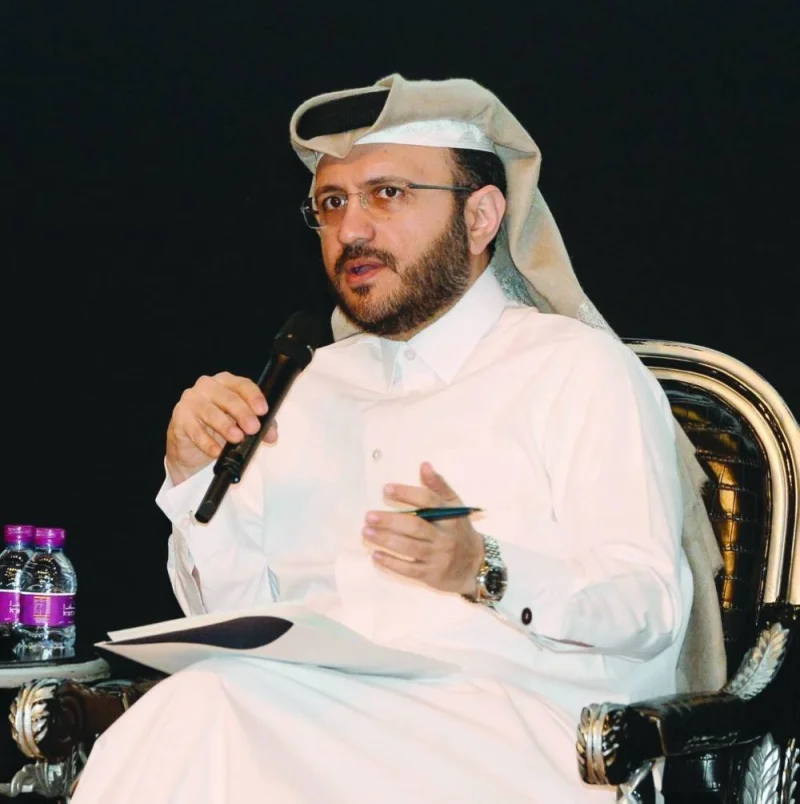 Dr Majid bin Mohamed al-Ansari speaking at the conference Monday.