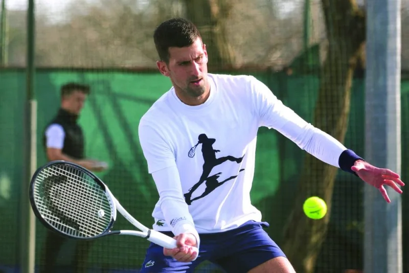 Novak Djokovic trains in Belgrade, Serbia, yesterday. (Reuters)