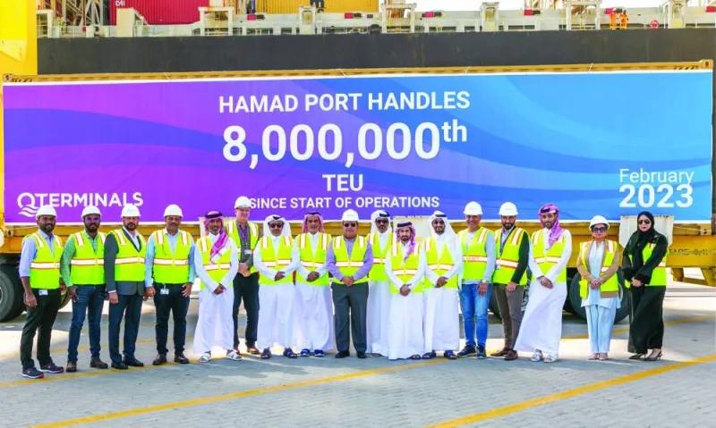 Hamad Port celebrates the achievement of 8mn TEU container throughout since 2016.