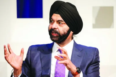 FILE PHOTO: Mastercard President and CEO Ajay Banga speaks to attendees during the Department of Homeland Security&#039;s Cybersecurity Summit in Manhattan, New York, US, yesterday.