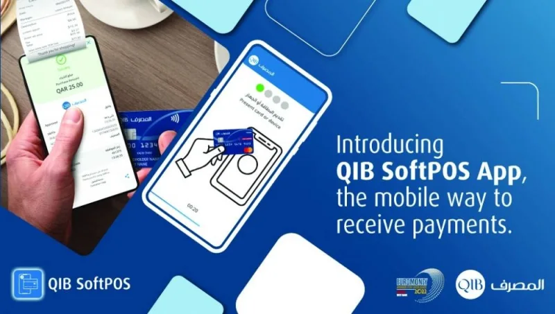 The new QIB SoftPOS app turns an Android smartphone into a Point-of-Sale terminal and enables secure acceptance of contactless payments on the device using embedded NFC functionality.