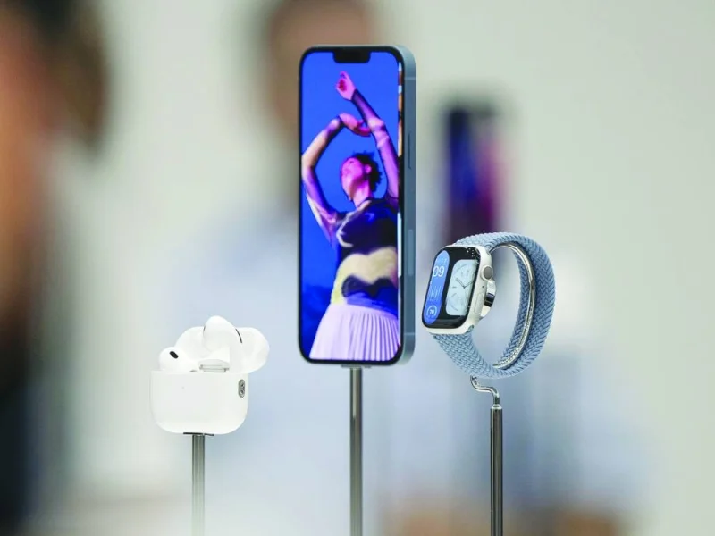 The Apple AirPods Pro 2nd generation (left) during an event at Apple Park campus in Cupertino, California. Apple's Chinese suppliers are likely to move capacity out of the country far faster than many observers anticipate to pre-empt fallout from escalating Beijing-Washington tensions, according to one of the US company’s most important partners.
