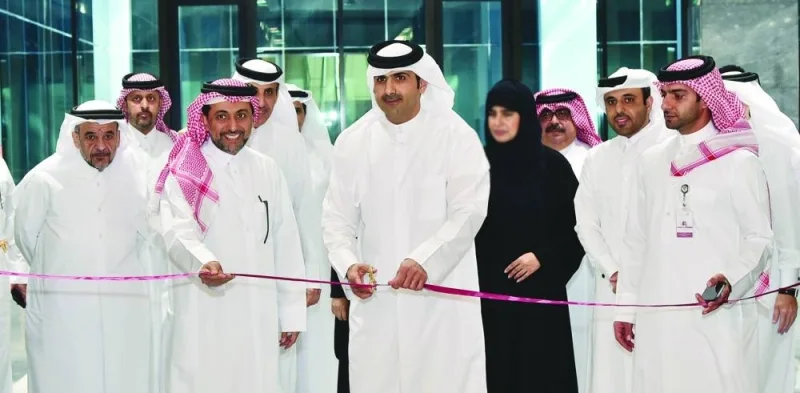 HE Sheikh Abdulrahman bin Hamad al-Thani and Dr Hassan bin Rashid al-Derham at the inauguration of the Qatar University Book Fair.