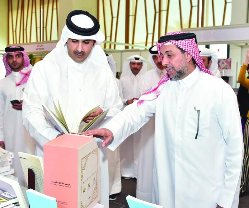 HE Sheikh Abdulrahman bin Hamad al-Thani with Dr Hassan bin Rashid al-Derham.