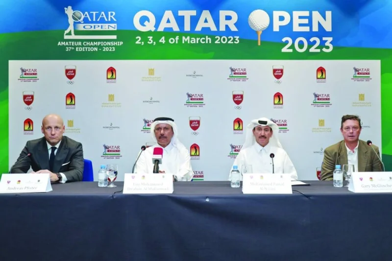     From Left: InterContinental Doha Beach & Spa General Manager Andreas Pfister, Qatar Golf Association (QGA) Deputy General Secretary Eng. Mohamed Ibrahim al-Muhannadi, QGA Board Member Mohamed Faisal and DGC General Manager Gary McGlinchey during a press conference on Wednesday.


