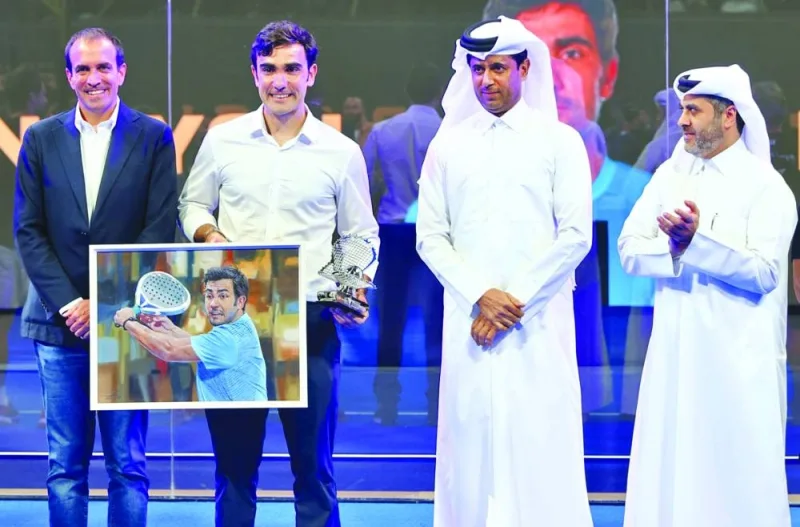 The Qatar Tennis Squash, Badminton and Padel Federation paid tribute to Brazil’s Pablo Lima, who is playing in his final Premier Padel season. Lima, regarded as the greatest ever padel player to play for his country, failed to reach the semi-finals in Qatar this time. During a felicitation ceremony held at the centre court yesterday, in the presence of QTSBPF president Nasser Ghanim al-Khelaifi and secretary-general Tariq Zainal, the 36-year-old Lima said playing in Doha was special.
