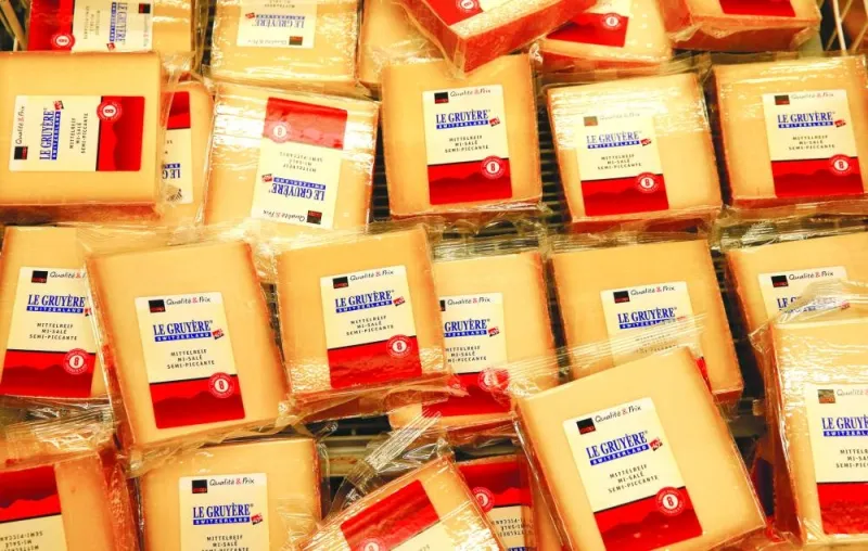 Swiss Gruyere cheese offered at a supermarket of Swiss retail group Coop in Zumikon, Switzerland. (Reuters)