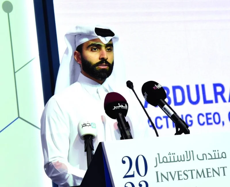 QDB CEO Abdulrahman Hesham al-Sowaidi unveils the co-investment programme for start-ups at Investment Forum.