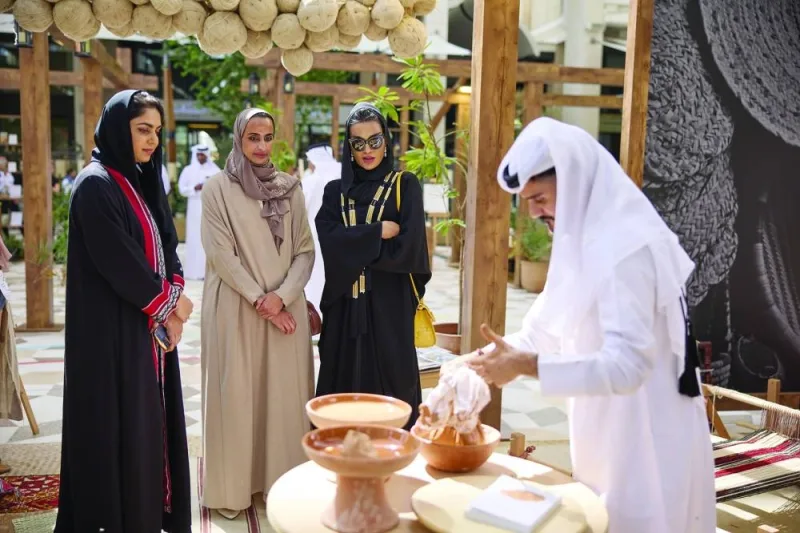 Her Highness Sheikha Moza bint Nasser tours the Earthna Village. PICTURE: AR Al-Baker.