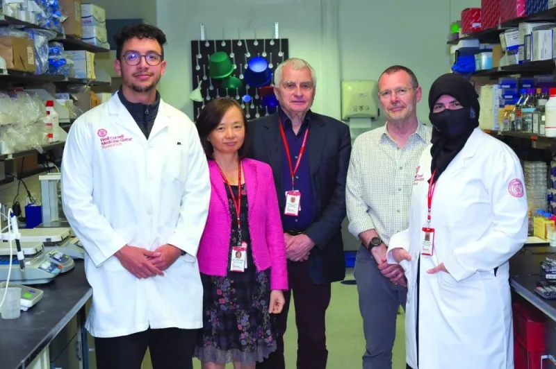 From left to right: Khalifa Bshesh, Dr Hong Ding, Dr Chris R Triggle, Dr Ross MacDonald, and Dr Isra Marei.