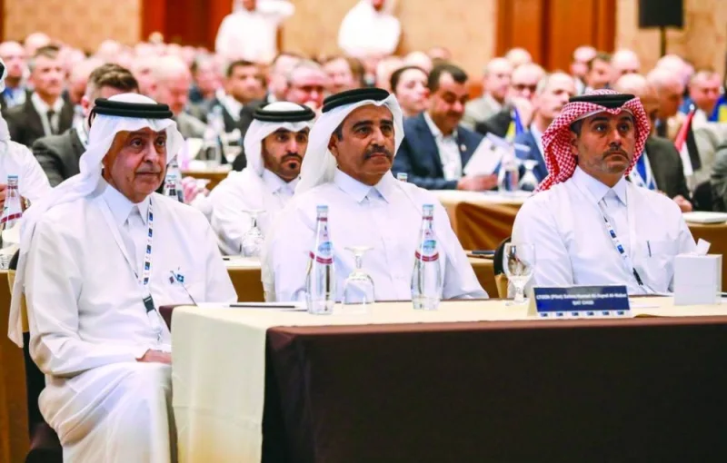 HE Chief of Staff of the Armed Forces Staff Lieutenant General (Pilot) Salem bin Hamad al-Nabit and other dignitaries in the opening session of the conference.