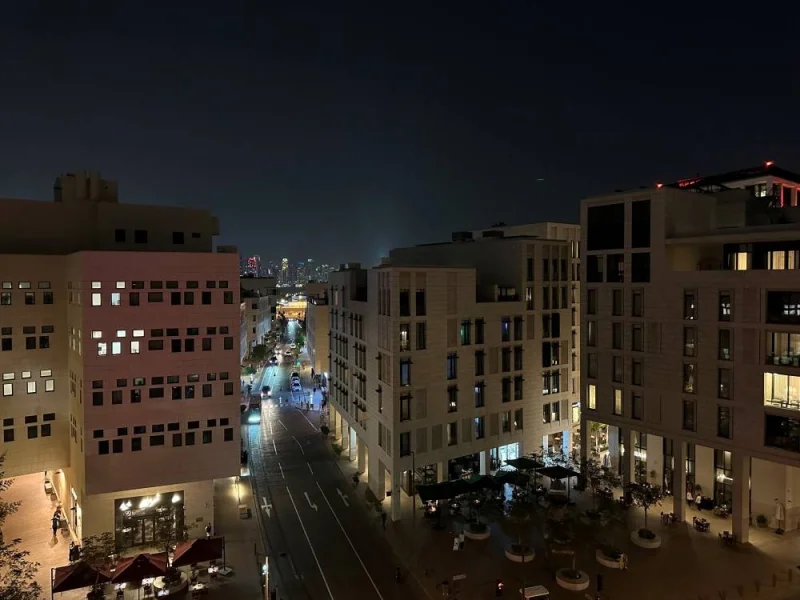 Al Kahraba street with lights off marking Earth Hour