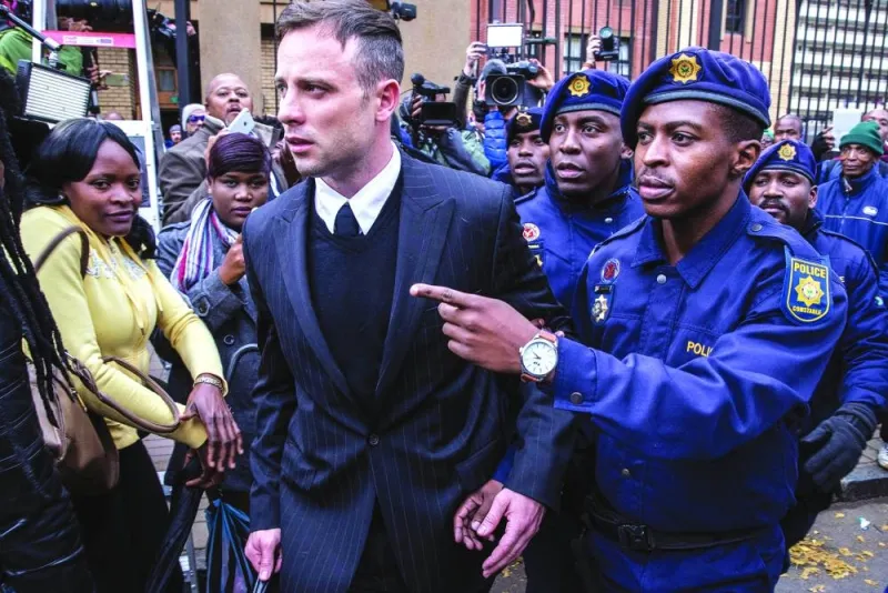 In this file photo taken on June 14, 2016 South African Paralympian Oscar Pistorius leaves the high court in Pretoria, on the second day of the pre sentencing hearing set to send him back to jail for murdering his girlfriend three years ago. (AFP)
