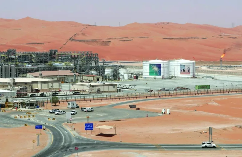 View of the production facility at Saudi Aramco’s Shaybah oilfield in the Empty Quarter (file). Saudi Arabia recorded its first budget surplus in almost a decade in 2022, and is forecasting another surplus this year helped by high oil prices and rapid growth in the non-oil sector.