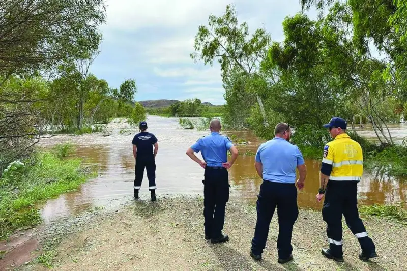 A flooded area in the aftermath of Tropical Cyclone Ilsa near the town of Pardoo.
