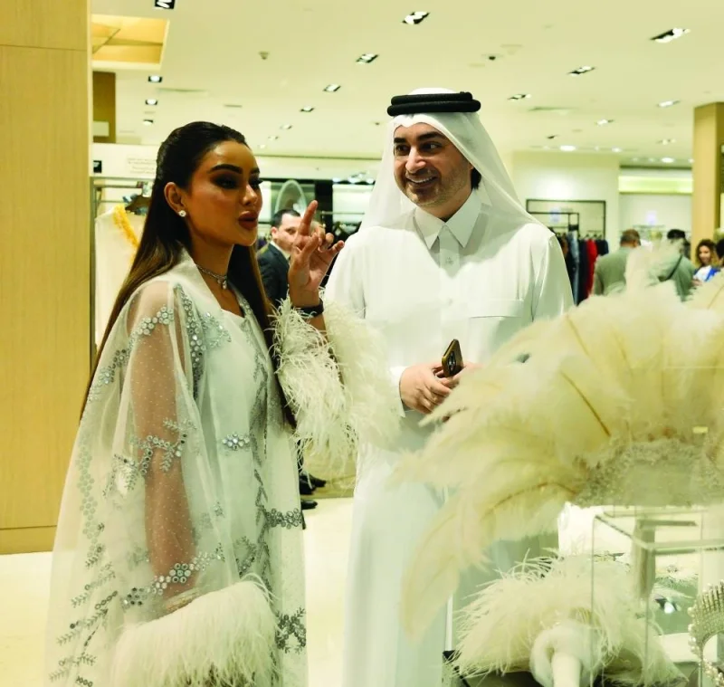 Qatari designer Mohamed Albaker at the launch of his first haute couture evening and bridal collections at the pop-up at Fifty One East on Thursday. PICTURES: Shaji Kayamkulam