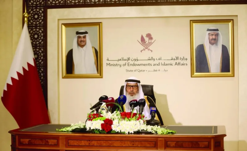 Sheikh Dr Thuqail al-Shammari addressing the press conference.