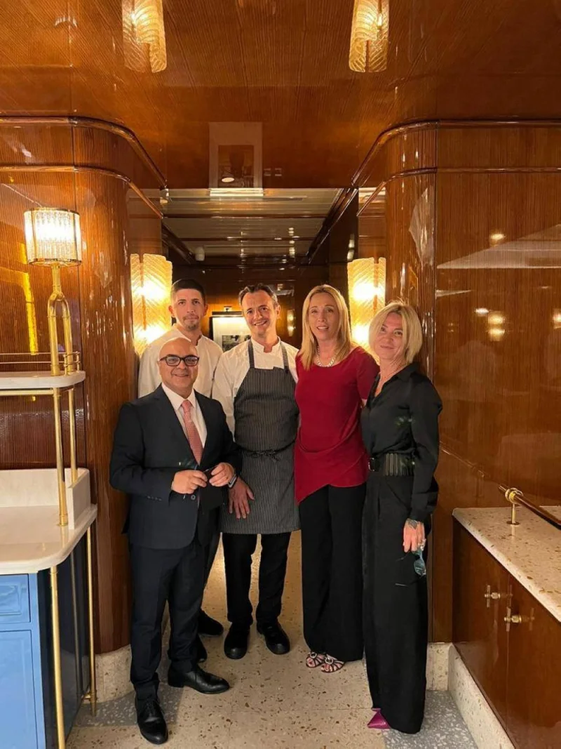 Members of the Italian Chamber of Commerce in Qatar led by its president, Palma Libotte, together with the chef’s team of Cipriani Restaurant, during a recent meeting in Doha, which discussed the chamber&#039;s plans for the year.