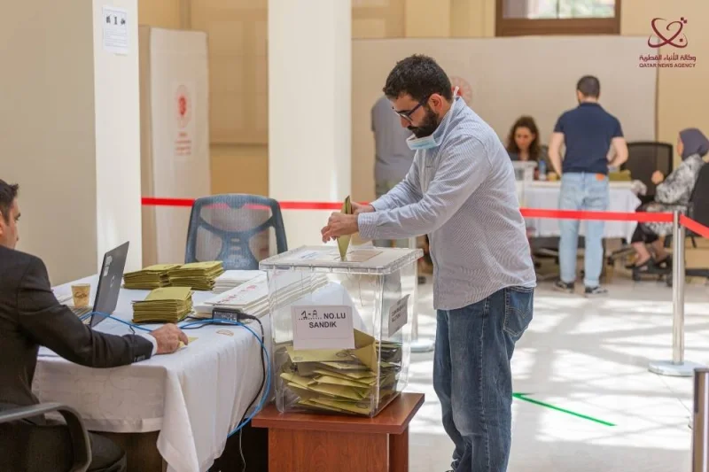 Turkish voters living in Qatar headed to the polls Monday to cast their votes