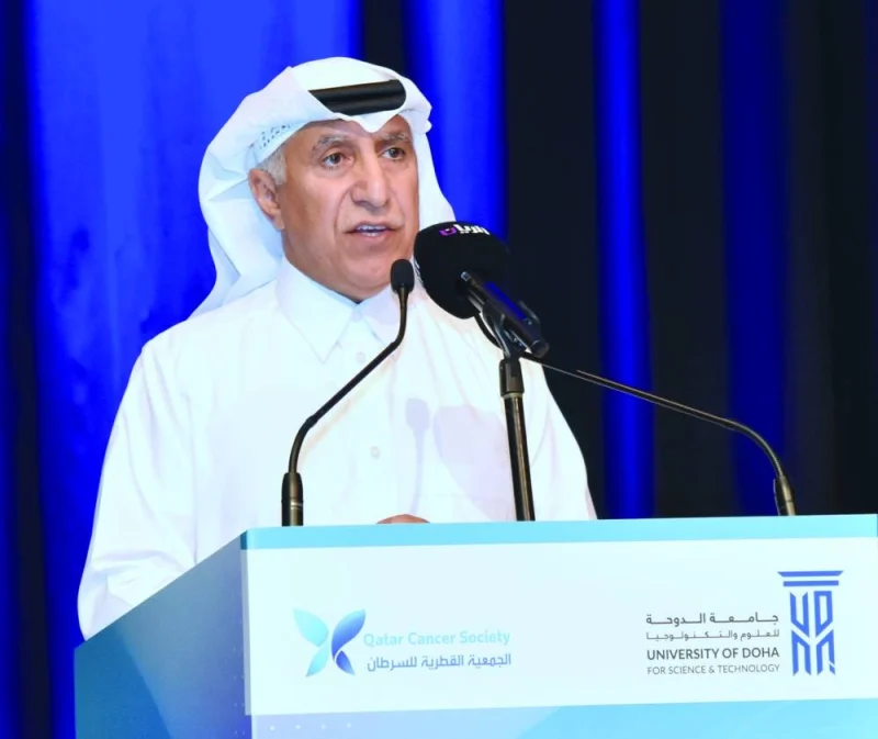 Dr Salem bin Nasser Al-Naemi addressing the gathering. PICTURE: Thajudheen