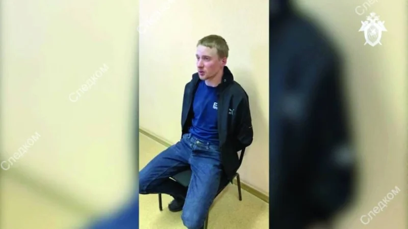 Alexander Permyakov, suspected of involvement in an attempt to assassinate Zakhar Prilepin, during an examination at an unknown location, Russia, in this still image taken from video released yesterday. (Reuters)