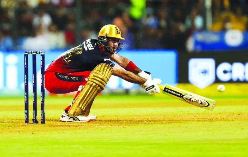 
Royal Challengers Bangalore’s Glen Maxwell in action against Mumbai Indians at the Wankhede Stadium. (Reuters) 